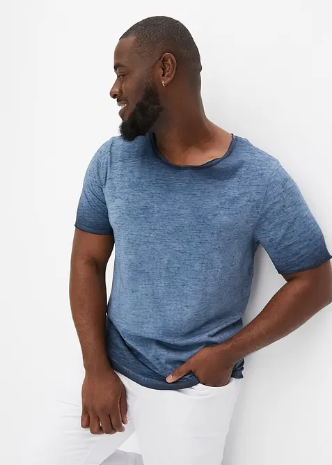 T-skjorte i 100% &oslash;kologisk bomull og vasket look, bonprix