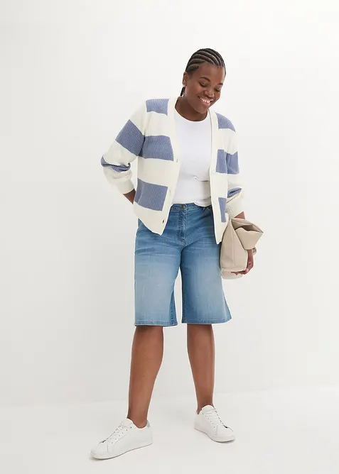 Bermudashorts i denim, High Waist, komfortlinning, bonprix