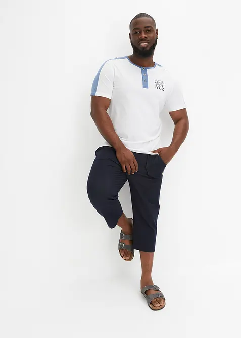 3/4-lang sweatbukse med denim-look og komfortlinning, bonprix