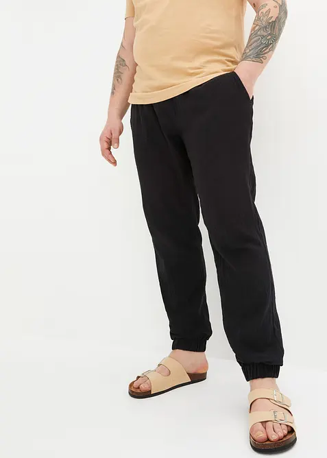 Regular Fit slip-on-bukse i 100% bomull, Tapered, bonprix