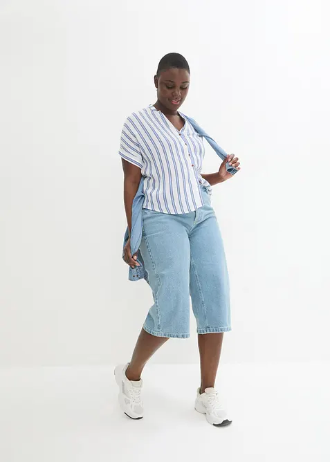 Crinkle bluse i lett viskose, bonprix