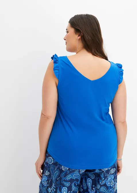 Ermel&oslash;s topp i 100% &oslash;kologisk bomull, bonprix