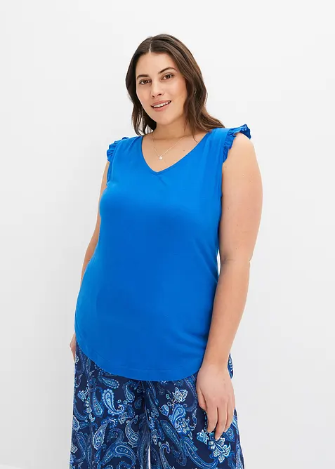 Ermel&oslash;s topp i 100% &oslash;kologisk bomull, bonprix