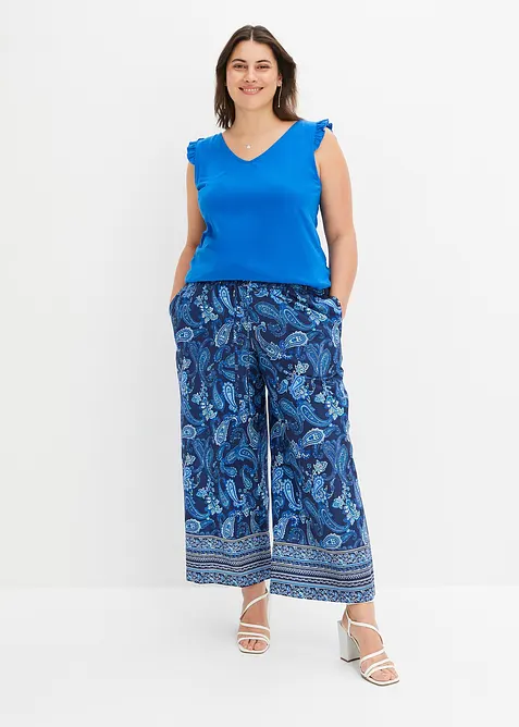 Ermel&oslash;s topp i 100% &oslash;kologisk bomull, bonprix