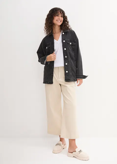 Vid, lang topp med V-hals, kortermet (5-pack), bonprix