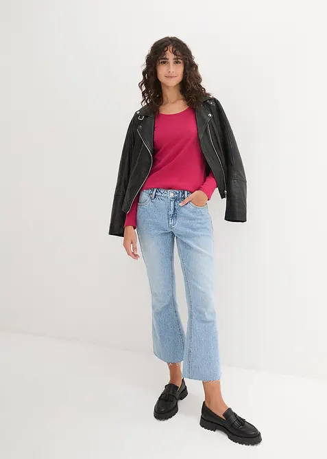 Langermet topp i 100% &oslash;kologisk bomull, bonprix