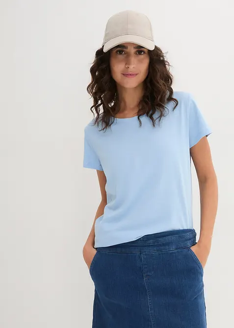 Topp med rund hals (5-pack), bonprix