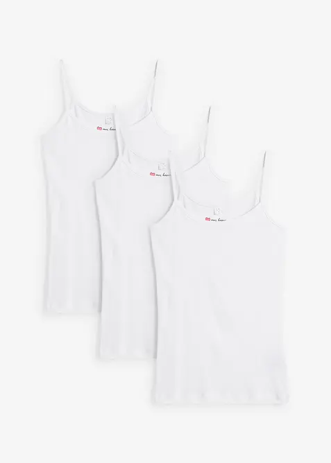 Singlet i 100% bomull (3-pack), bonprix