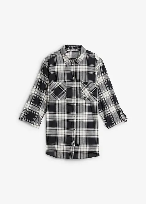 Rutete bluse i 100% bomull, bonprix