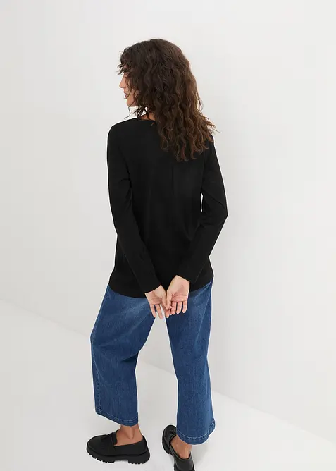 Ledig topp med lange ermer, bonprix