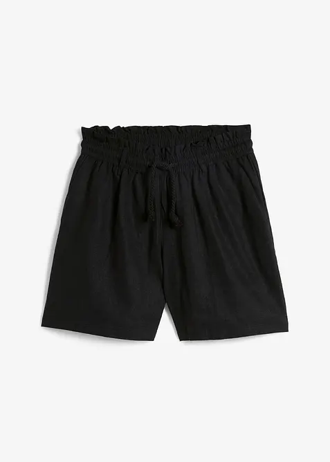 Paper bag-shorts med lin, bonprix