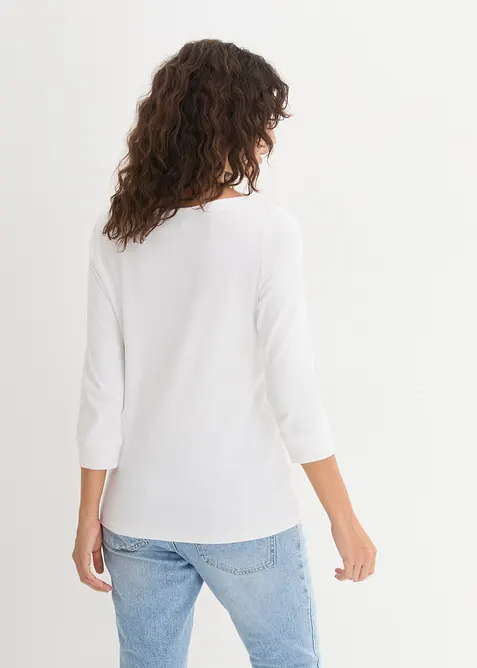 Langermet topp i 100% &oslash;kologisk bomull, bonprix