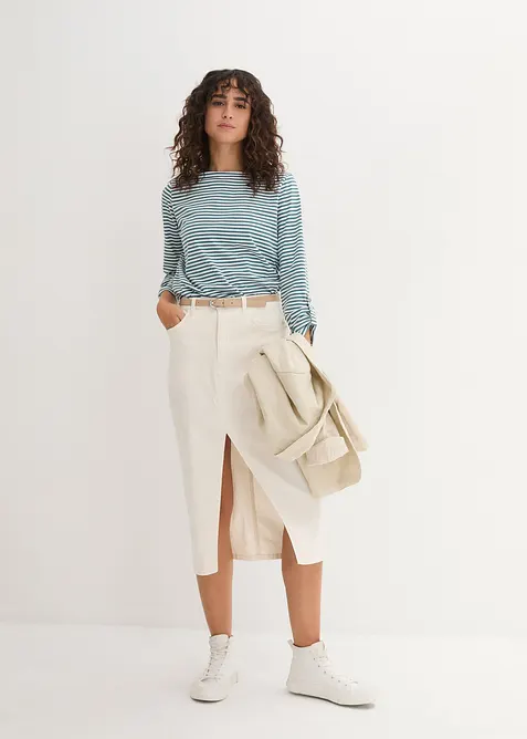 Langermet topp i 100% bomull, bonprix