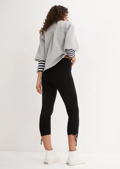 Caprileggings med rynking, 2-pack, bonprix