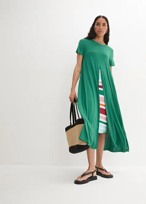 Trikotkjole i myk viskosemiks, bonprix