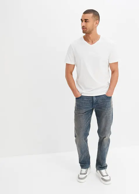 T-skjorte med V-hals (3-pack), bonprix