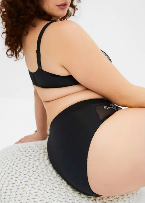 Formende truse med broderi (2-pack), bonprix