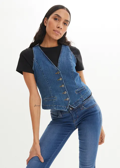 Denimvest med stretch, bonprix