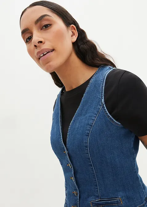 Denimvest med stretch, bonprix