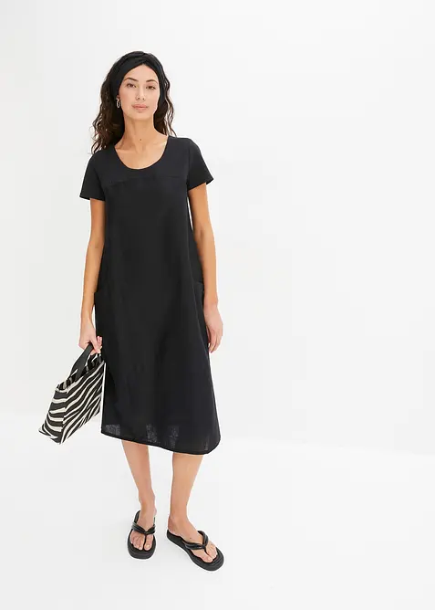 Kjole i lett linmiks, bonprix