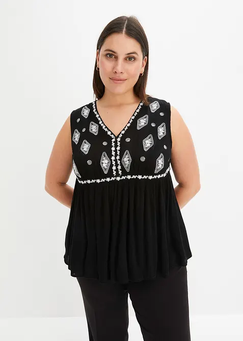 Ermel&oslash;s bluse i lett viskose, bonprix
