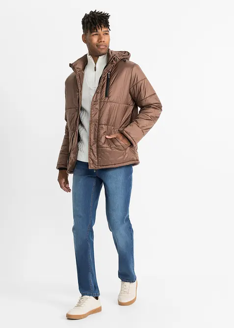 Grovstrikket troyer-genser med flettemønster, bonprix