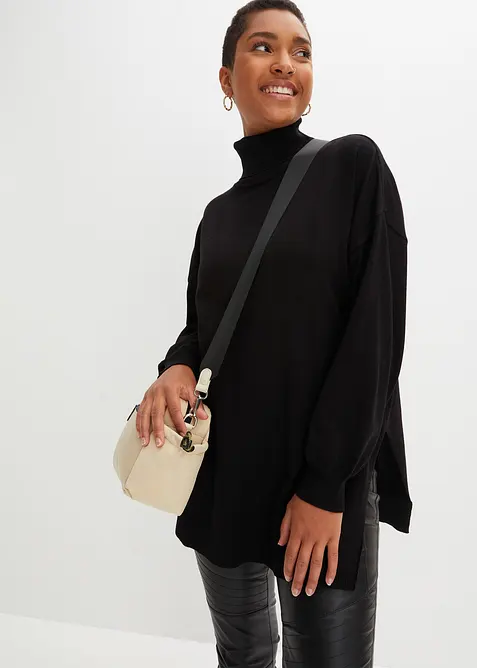 Høyhalset genser i viskosemiks, bonprix