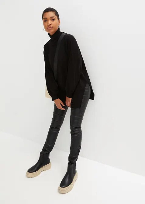 Høyhalset genser i viskosemiks, bonprix