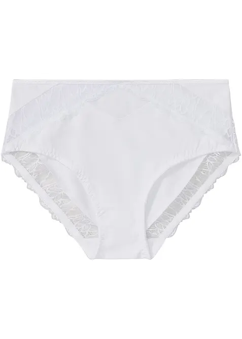 Truse med h&oslash;y midje og nydelige blonder, bonprix