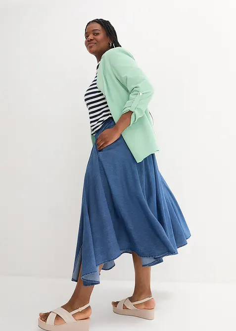 Denimskj&oslash;rt, High Waist, komfortlinning, bonprix