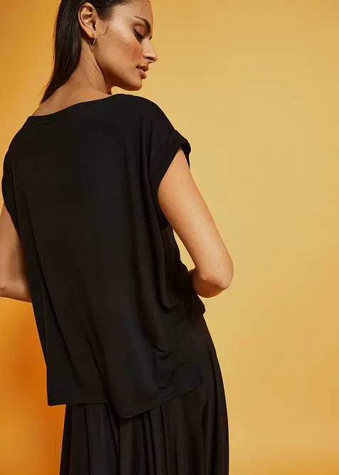 Oversized topp i lett viskose, bonprix