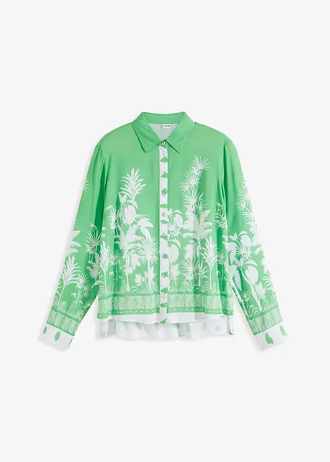 Bluse i lett viskose med lengre bakstykke, bonprix