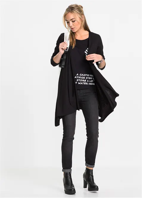 Jakke i trikot i myk viskosemiks, bonprix