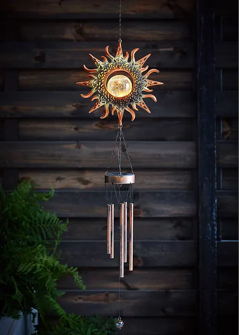 Solcellepynt vindspill med glasskule, bonprix