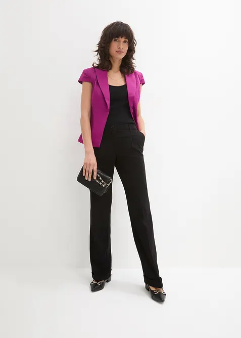 Kortermet blazer i bomullssateng, bonprix