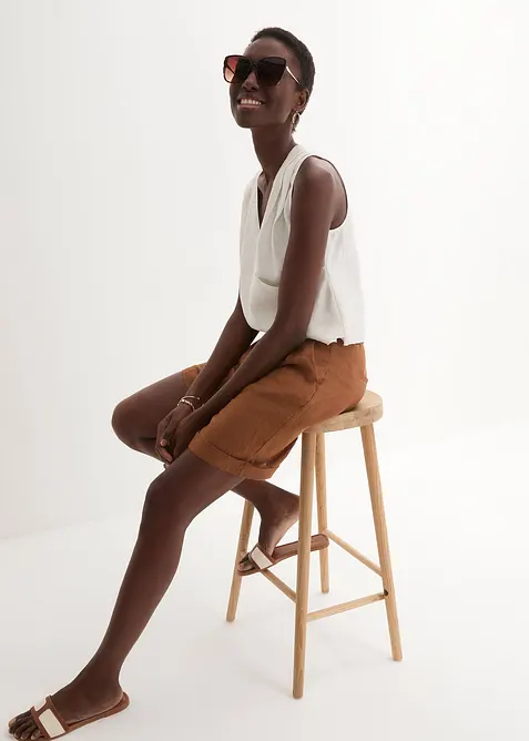 Bermudashorts i 100% lin, bonprix