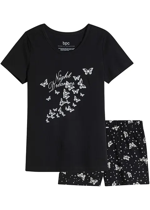 Kort pyjamas i 100% bomull, bonprix