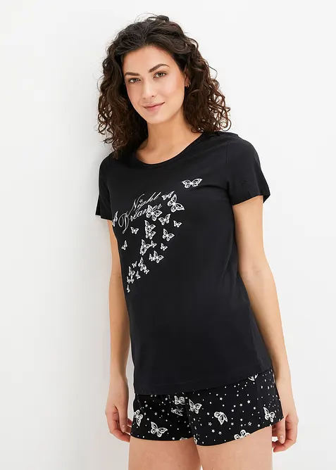 Kort pyjamas i 100% bomull, bonprix