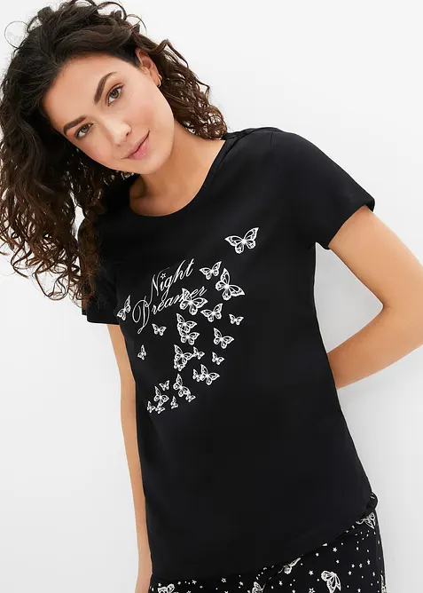 Kort pyjamas i 100% bomull, bonprix