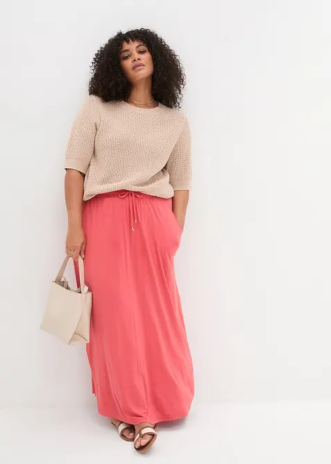 Jerseyskjørt i viskosemiks, bonprix