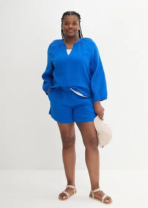 Musselin-shorts i 100% bomull, bonprix