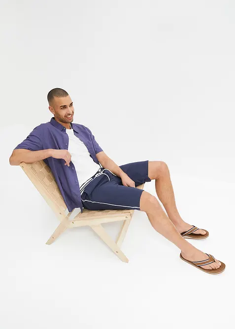 Kortermet skjorte i lett linmiks, bonprix