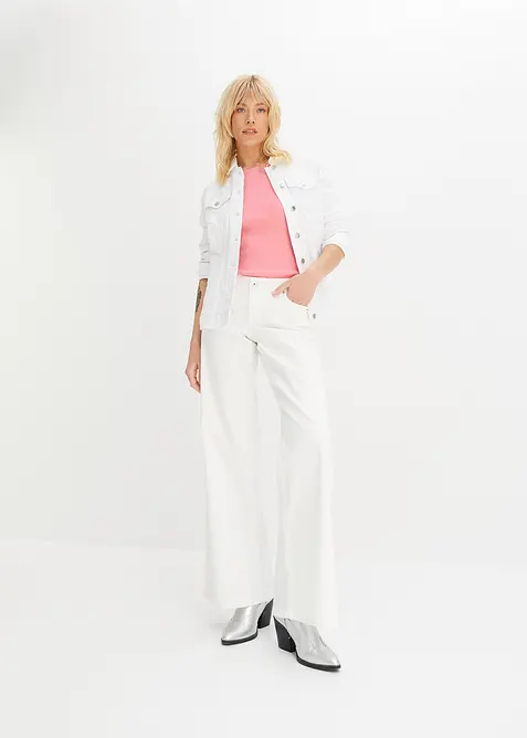 Ribbet topp i 100% økologisk bomull (2-pack), bonprix