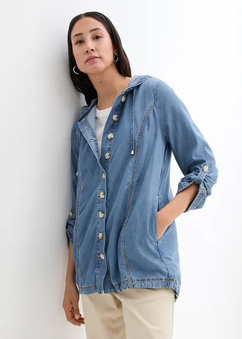 Skjortejakke med kj&oslash;lende lin, bonprix