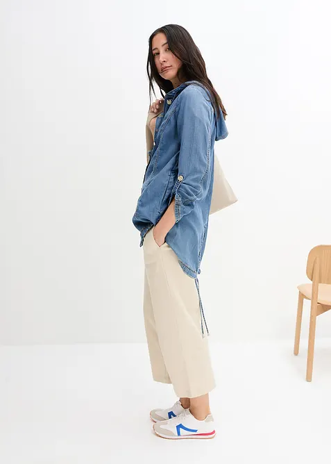 Skjortejakke med kj&oslash;lende lin, bonprix