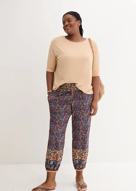 Pull on-bukse i lett viskose, bonprix