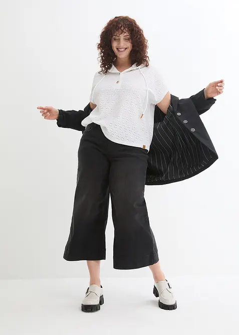 Henley-shirt med hette, bonprix