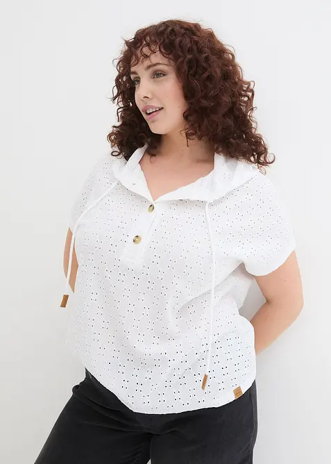 Henley-shirt med hette, bonprix