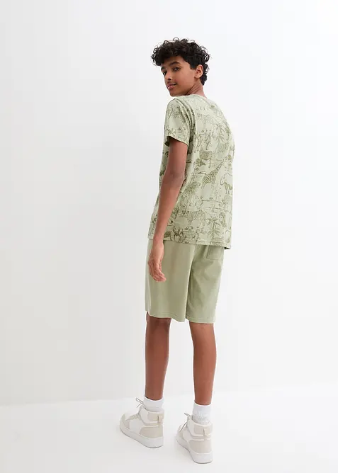 T-skjorte og bermudashorts i økologisk bomull (2-delt sett), bonprix
