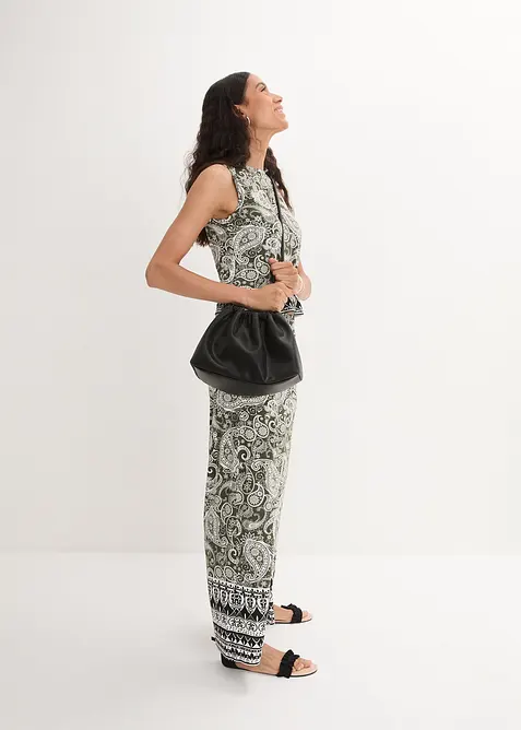 Bukse i myk viskosemiks med vide ben, bonprix